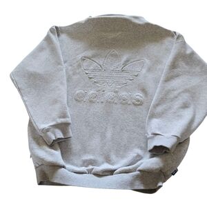 Adidas Womens Light Gray Crewneck Sweater